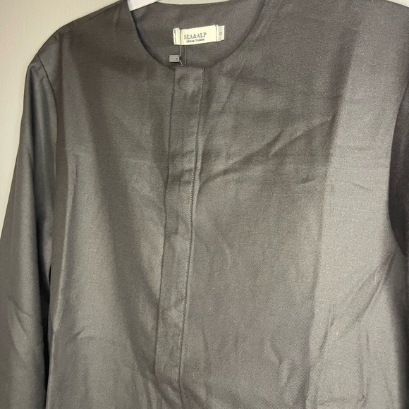 SEA&ALP African Dashiki Men’s Suit Small Black Summer Beachwear New - Picture 7 of 16